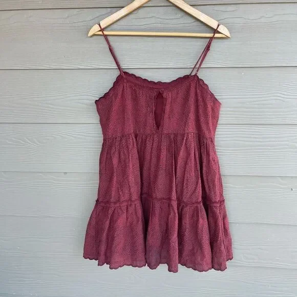 Urban Outfitters maroon cheetah print babydoll dress - Picture 4 of 5